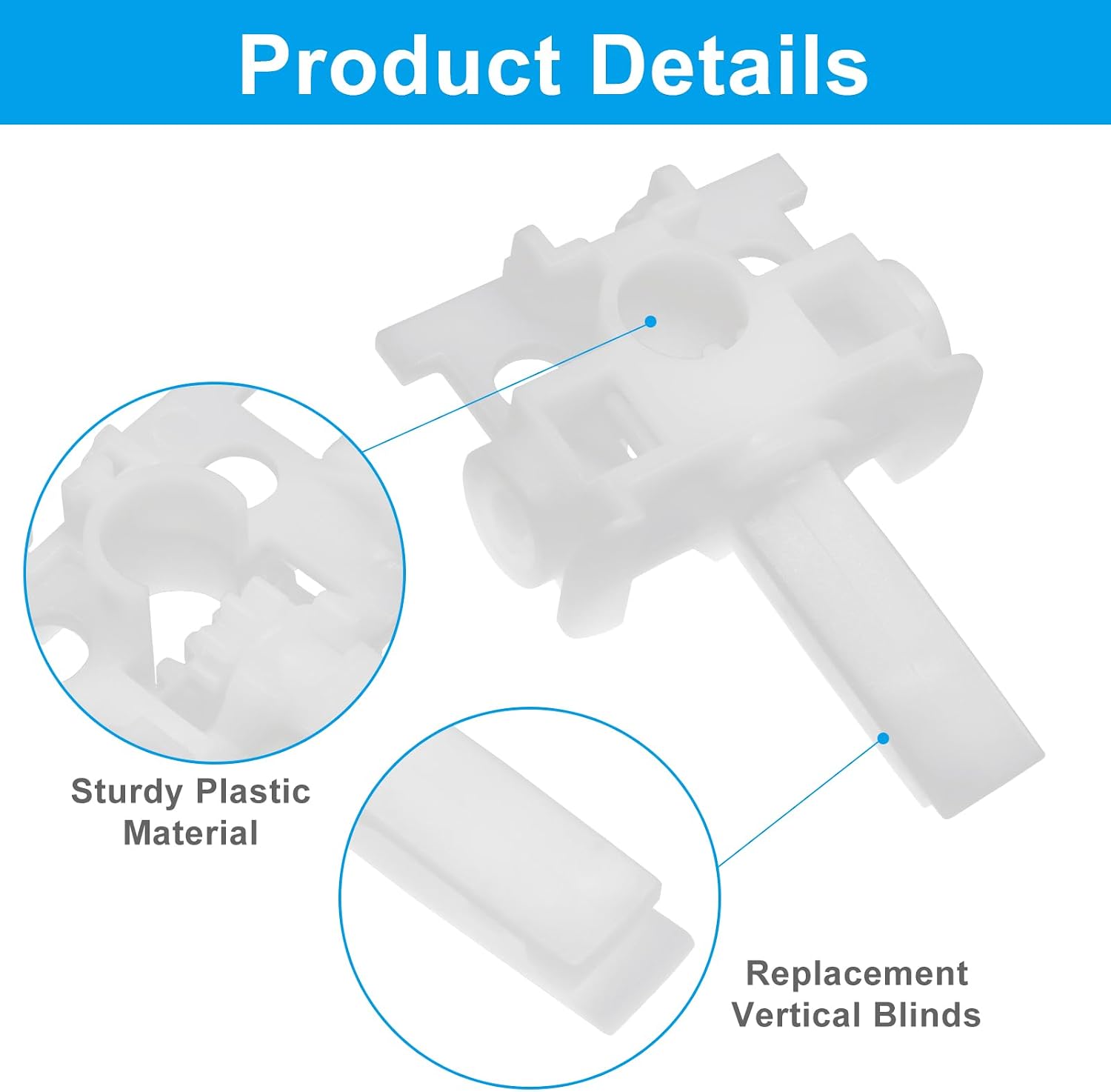12 Pcs Vertical Blind Repair Kit, Window Vertical Blind Repair Carrier with Stem and Gear for Headrail Curtain Accessories