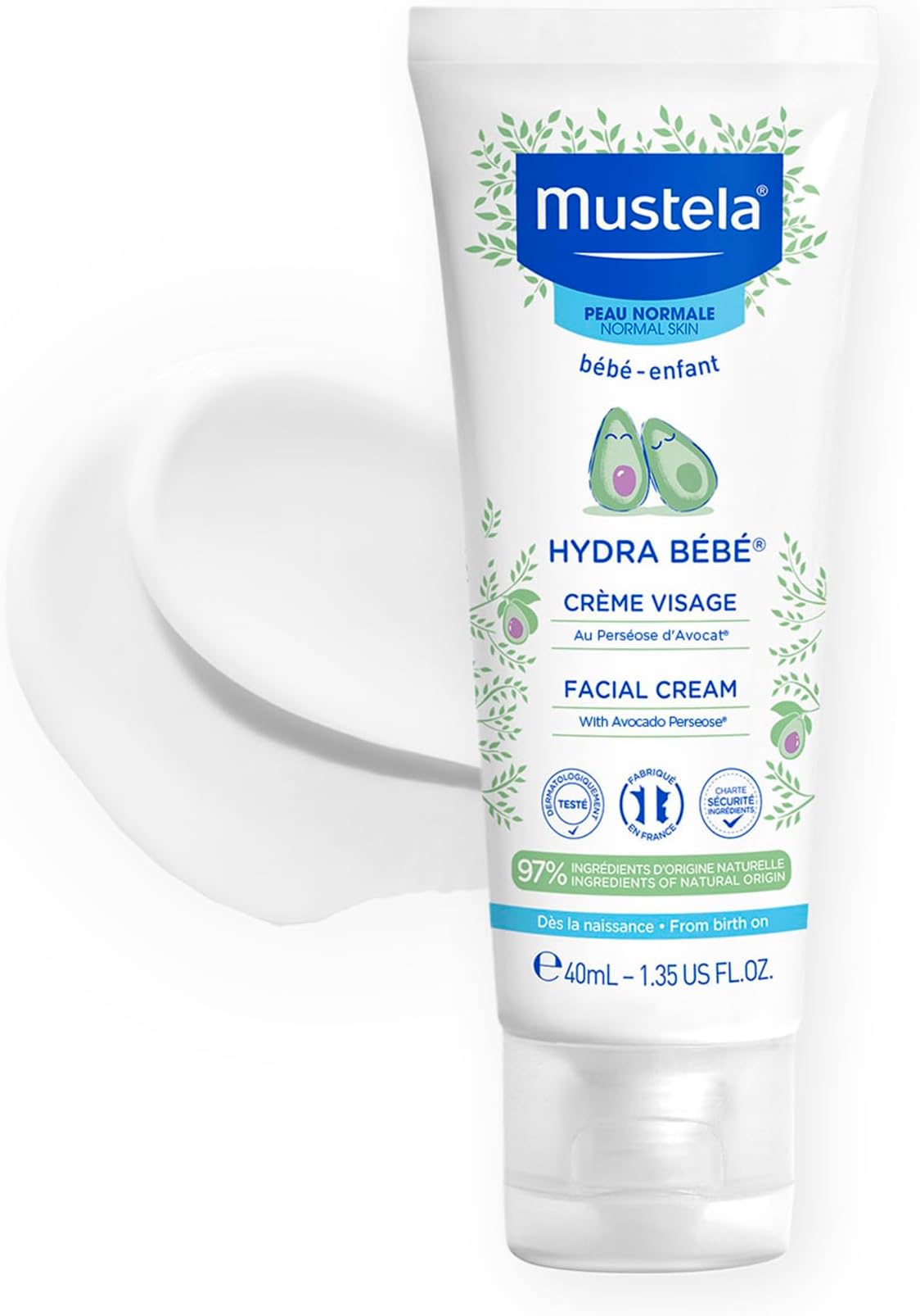 Hydra Bebe Face Cream – Daily Baby Moisturizer with Natural Avocado, Jojoba Oil & Shea Butter - 1.35 fl. oz. - Packaging may vary
