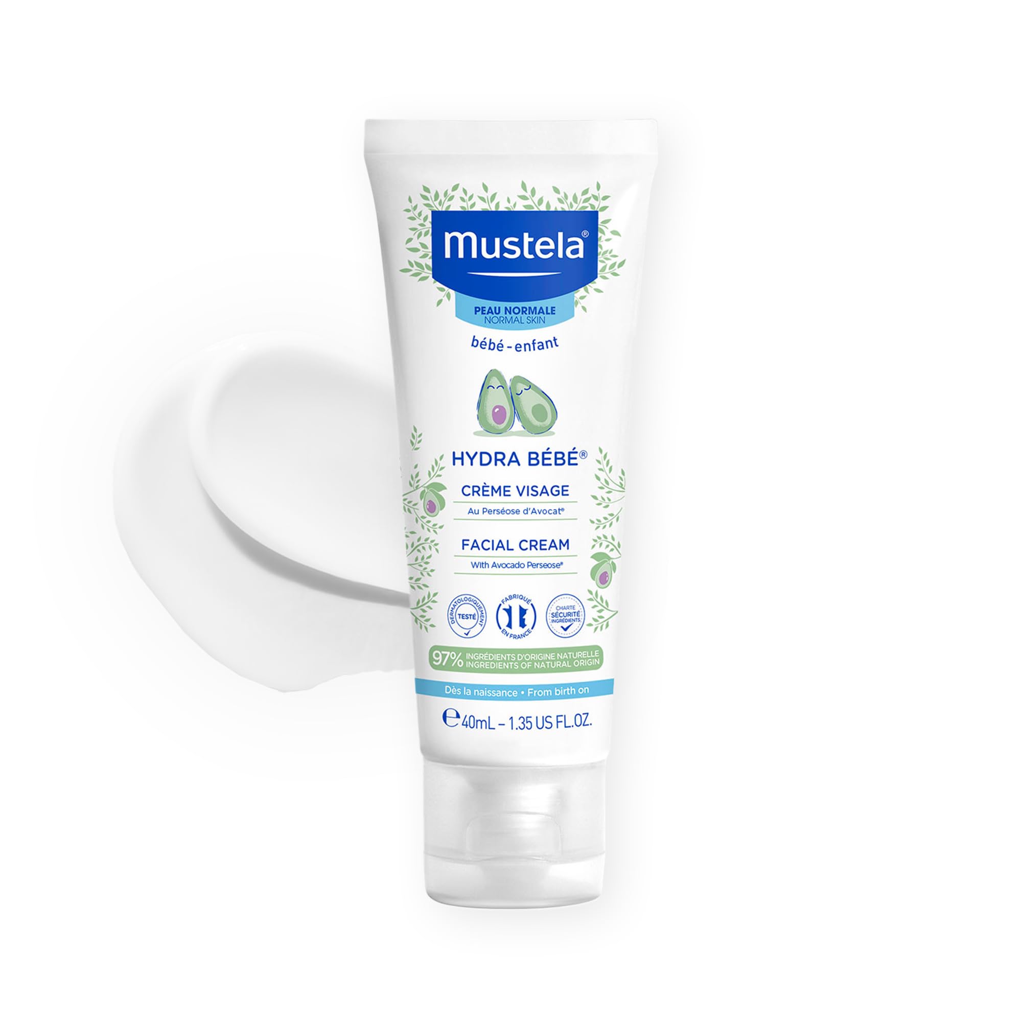 Mustela Hydra Bebe - Baby Face Cream - Subtle Natural Scent - 40ml