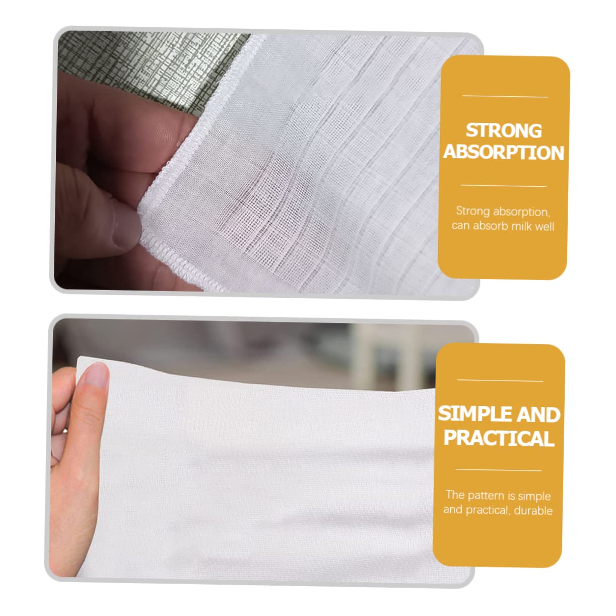 TOYANDONA 10 Inserts de Couches Lavables en Tissu Coton Naturel pour Bébé, Serviettes Absorbantes, Lavables et Réutilisables, pour Sorties et Shopping