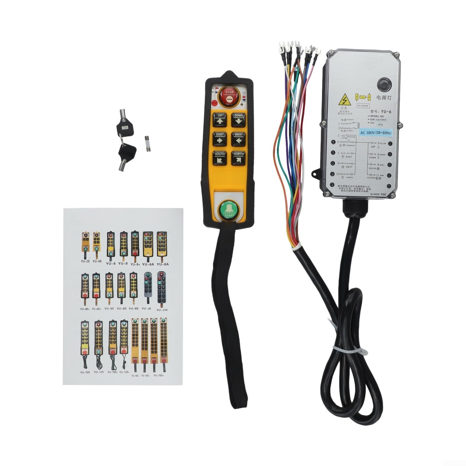 Mando a distancia industrial de 6 botones