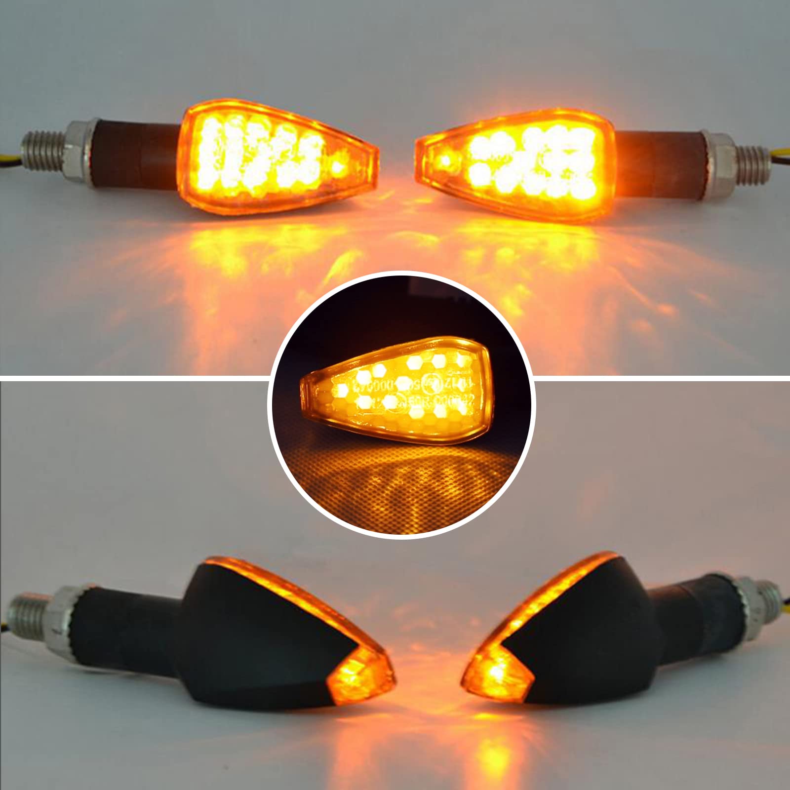 RUIZHI 4 Feux Clignotants LED Moto Ambre 12/24V – Super Visibilité Jour & Nuit Pour Moto, Quad, Scooter