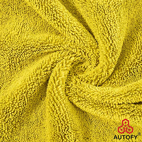 Image of Autofy Multipurpose Microfiber 800 GSM Pack of 3-40cm x 40cm Cleaning Towel Microfibre Cloth Highly Absorbent Dust Towels for All Vehicles Bikes Cars Glass Kitchens - Multicolour