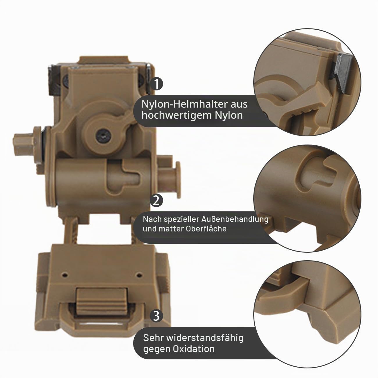 Helmhalterung, NVG-Halterung, Helmhalterung für Nachtsichtbrillen, verstellbare Taktische Helmhalterung aus Vollnylon für L4G24, NVG-Halterung für PVS-15/18, PVS 31 Typ Mock NVGS-Halterung (schwarzes