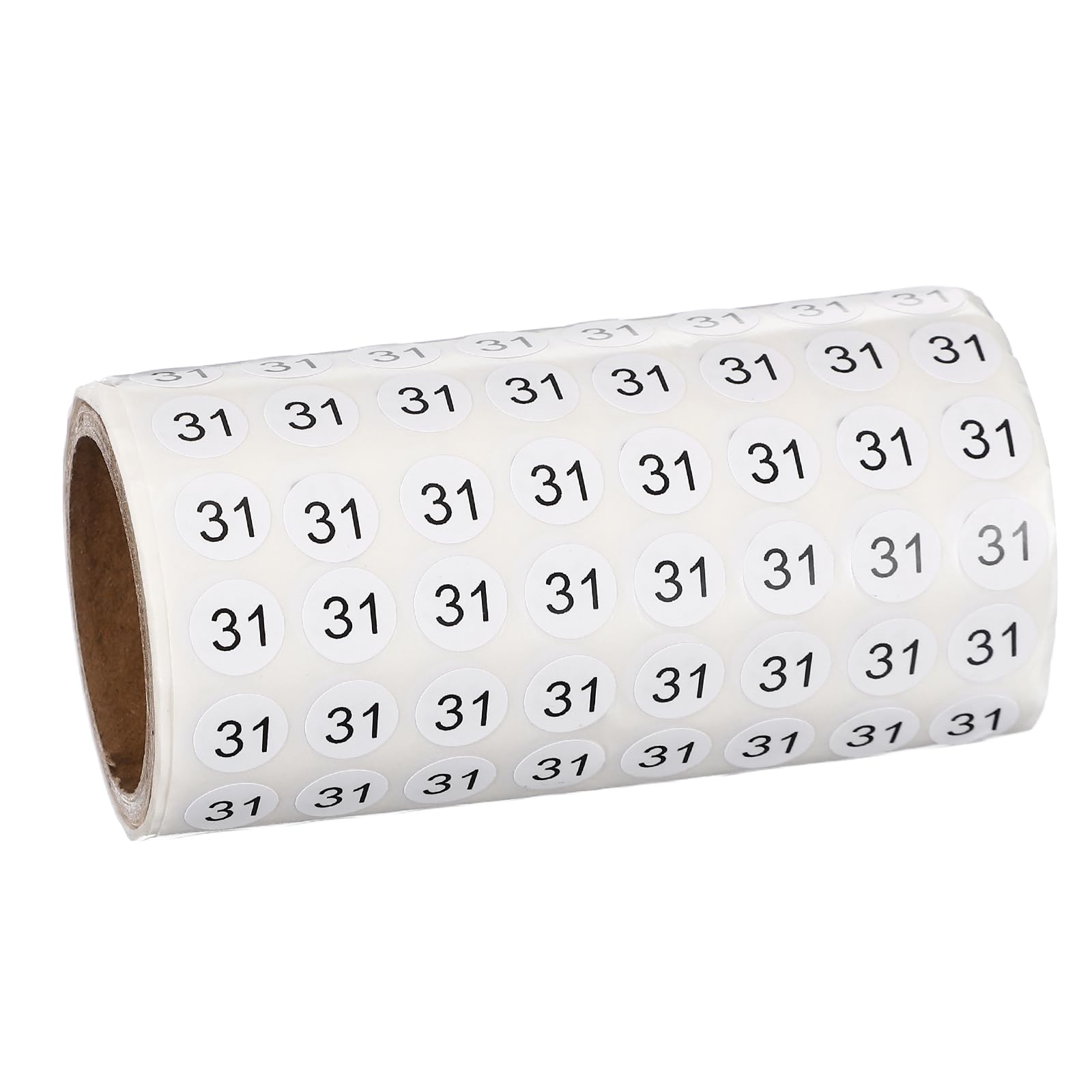 PATIKIL 1000pcs 0.4" Number Stickers, Mini Number 31 Sticker Numbers Labels Round Small Vinyl Self Adhesive Label Circle Decals 1 Roll Dots for Photo Album Poster Organize Inventory, Black
