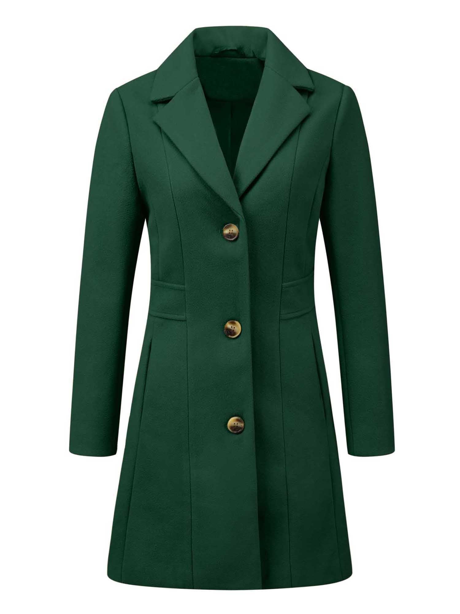 Allegra K Womens Winter Elegant Pea Coat 2026 Single Breasted Long Overcoat