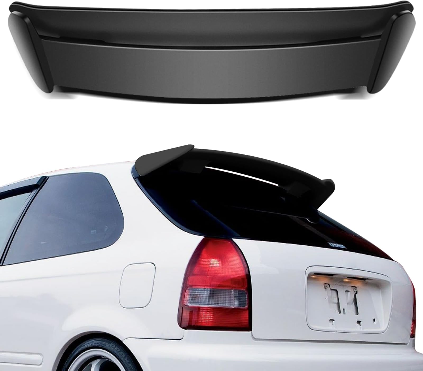 SCITOO Roof Spoiler Fits for 1996-2000 for Honda Civic Hatchback Matte Black Type-R Style Rear Window Roof Spoiler