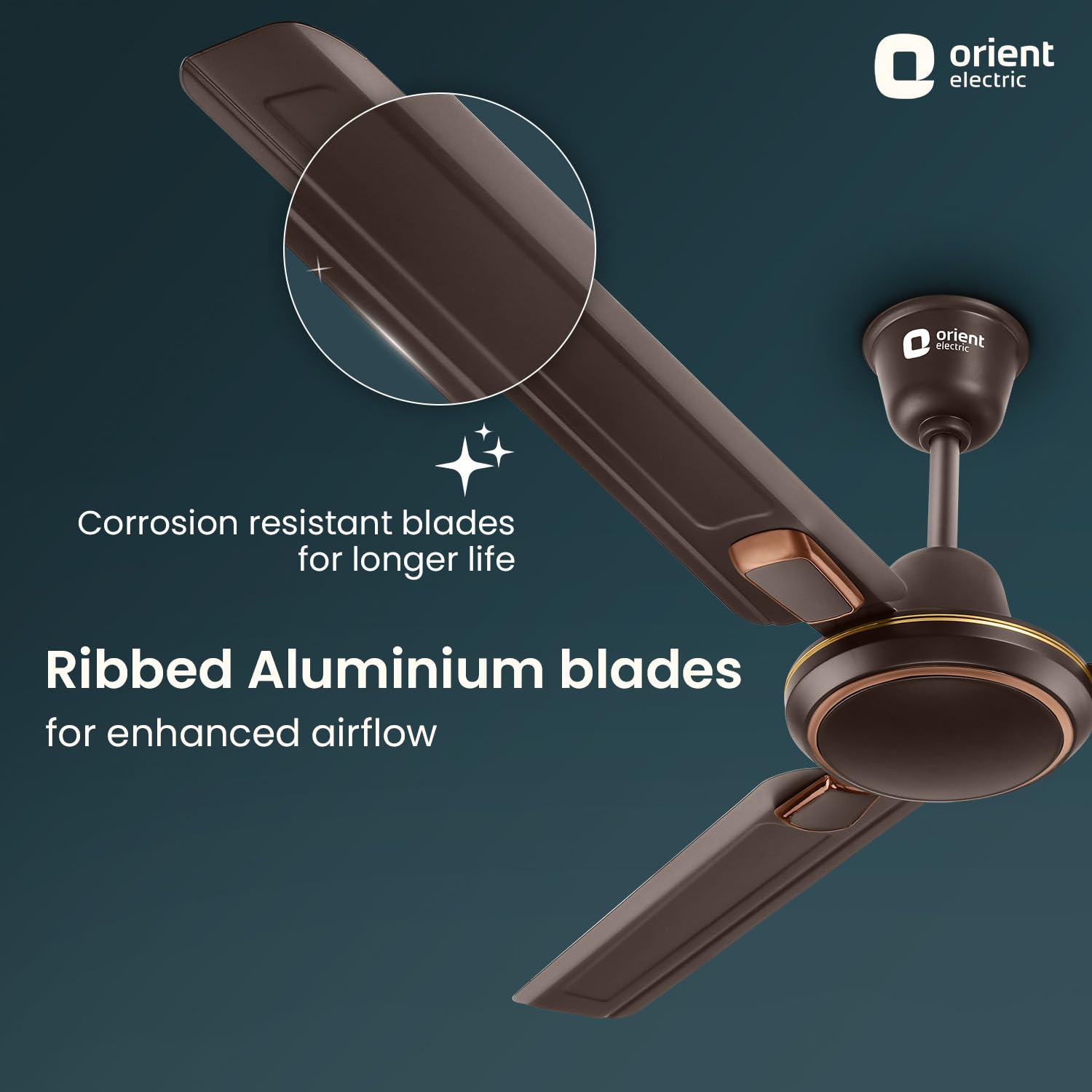 Orient Electric’s 1200 mm Pacific Air Déco| Decorative ceiling fan | Powerful airflow| BEE 1 Star Rated | 2-year warranty | Smoke Brown, pack of 1