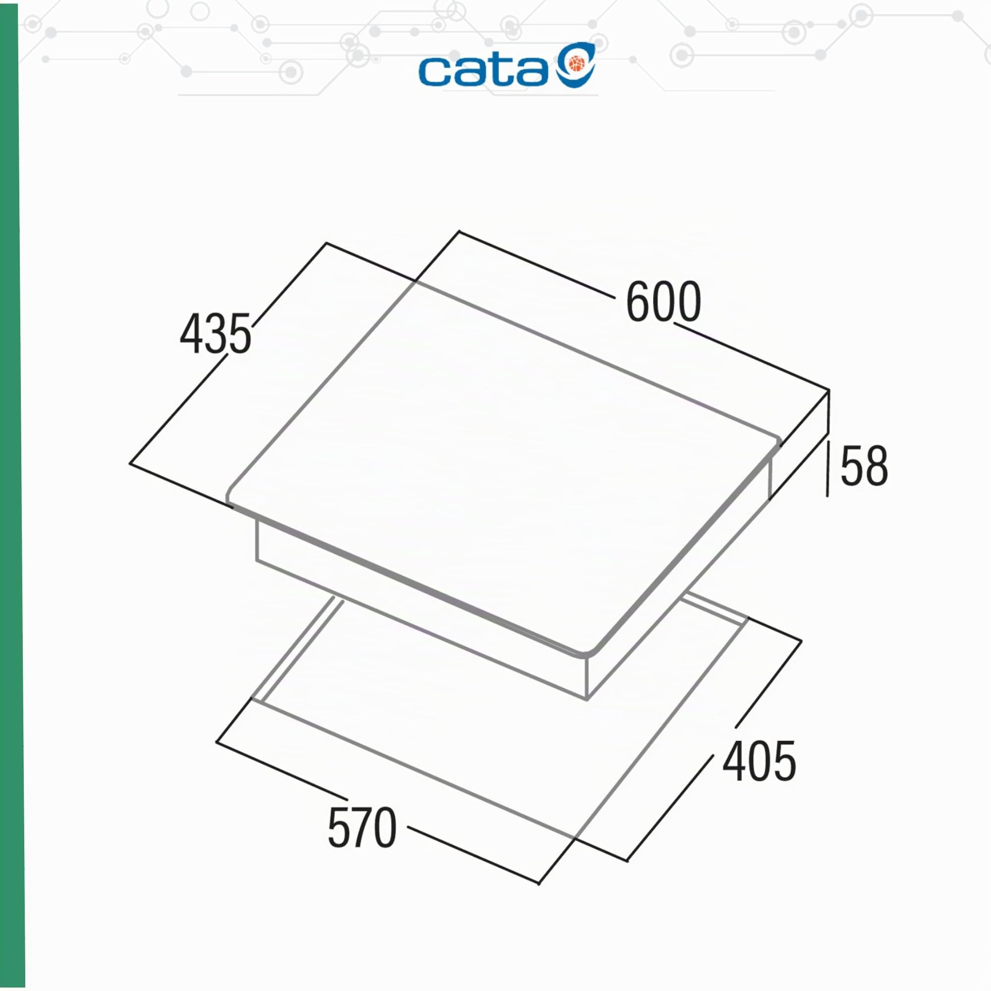 CATA Placa de Inducción IB 5003 BK, 60cm, 3 Zonas de Cocción, Control táctil, Avisador acústico, 9 niveles de Potencia + Booster, Temporizador, Color Negro