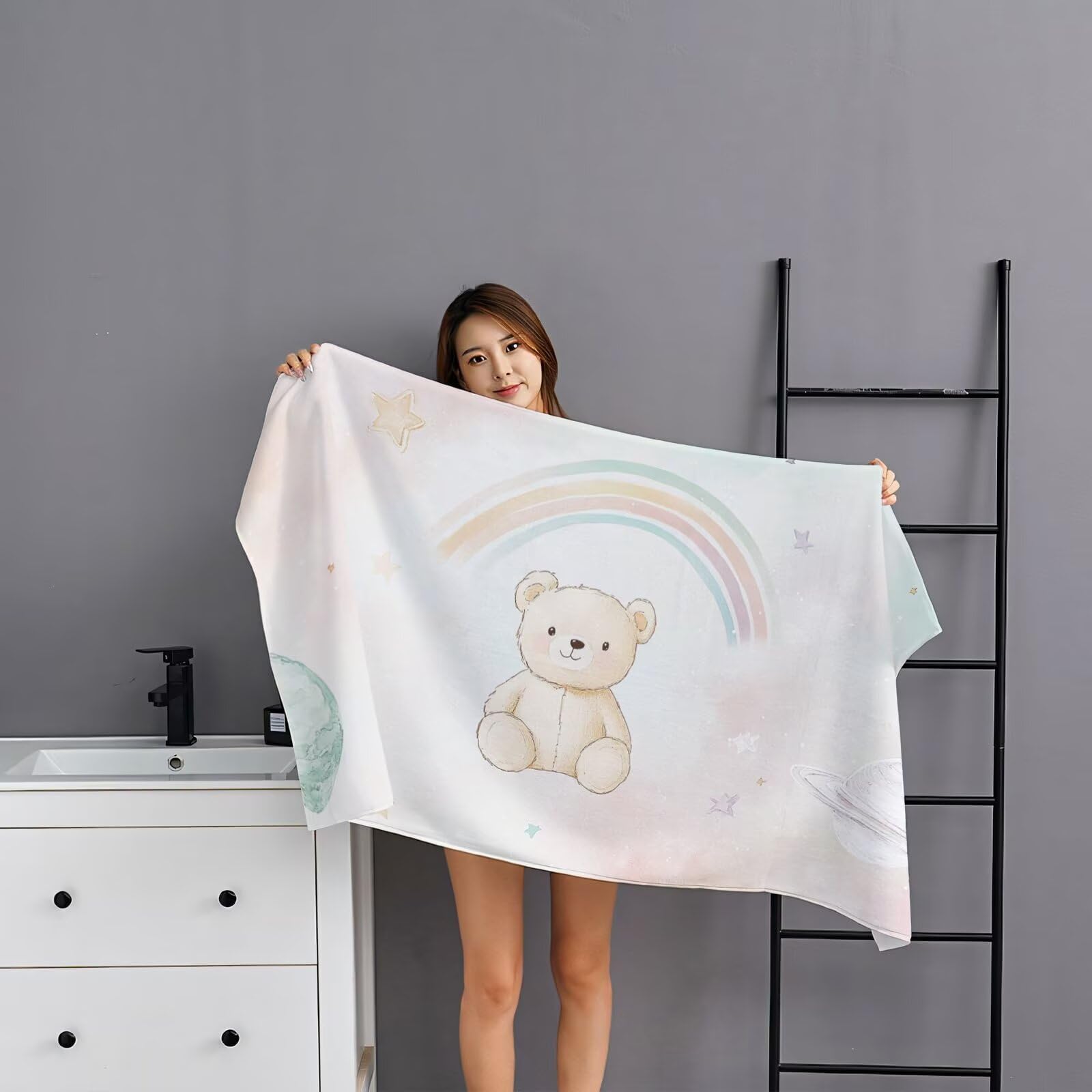 2-pak bardzo dużych 75 x 150 cm uroczy szybkoschnący ręcznik z mikrofibry bez piasku i plażowy, lekki podróżny, kompaktowy ręcznik kempingowy z torbą do przechowywania, super chłonny, dla kobiet