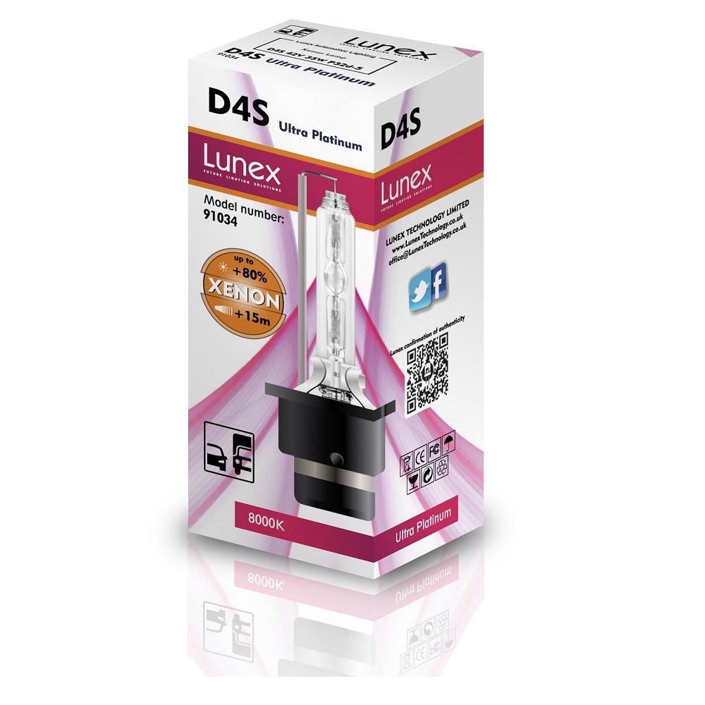 Lunex D4S Lámpara para faros Xenon Replacement Bulb (8000K)