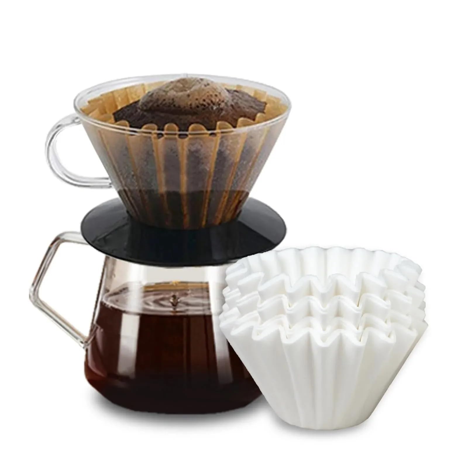 300 Stück Kaffeefilterpapier, geeignet als Ersatz for runde Kaffeefilterpapiere for Kaffeemaschinen Für Haushalt Wohnen