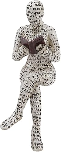 Miniatura 6 de FTVOGUE Figura de mujer de lectura, decoración de estantería de lectura para mujer, adorno de escultura para sala de estar (F)
