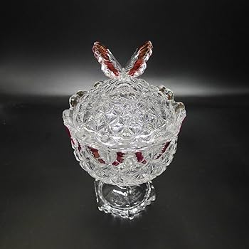 ボヘミアンガラス キャンディポット/ボンボニエール ボヘミアンガラス キャンディポットボンボニエール アンティーク