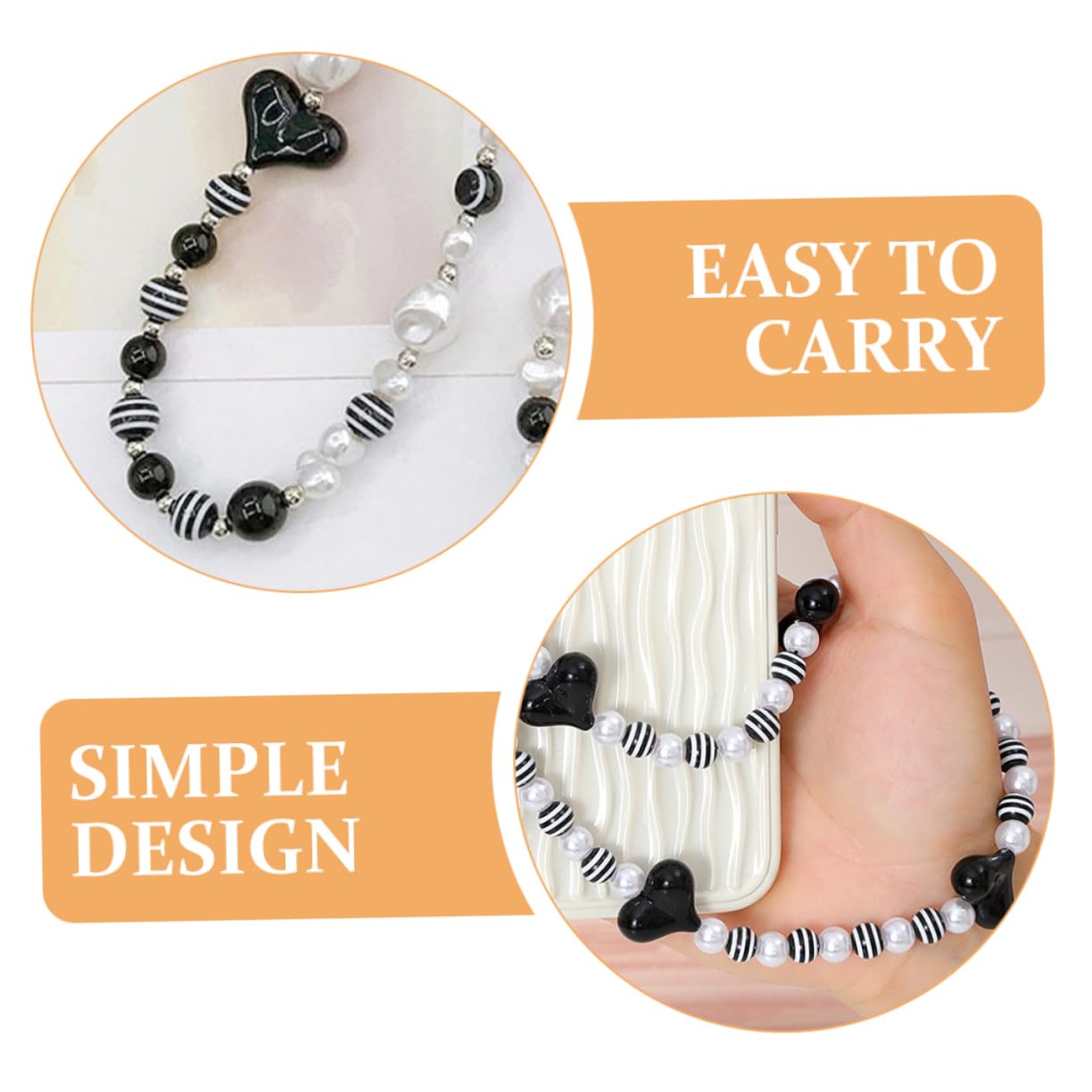 DOITOOL Handykette Handy Lanyard Draht Biegeringe Handgelenkbänder Für Handys Band Hand Handgelenkband Kettenband Handgelenkband Für Schlüssel Perlen Handyband Acryl