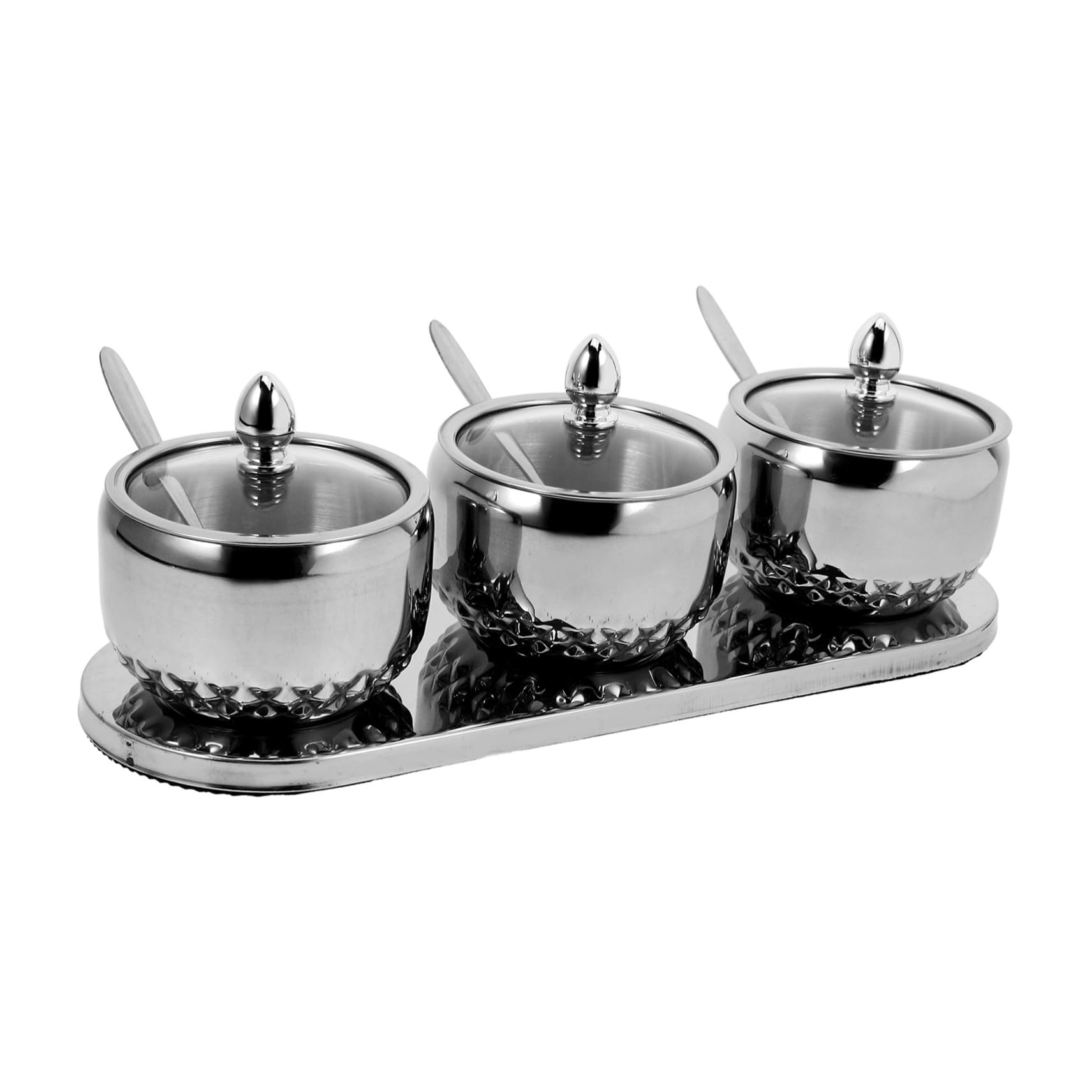 TOYANDONA Gewürzbehälter Edelstahl Mit Löffeln Und Basis Sichtdeckel Für Einfache Kontrolle Für Einfachen Zugriff Multifunktionaler Küchenhelfer Für Frische Gewürze