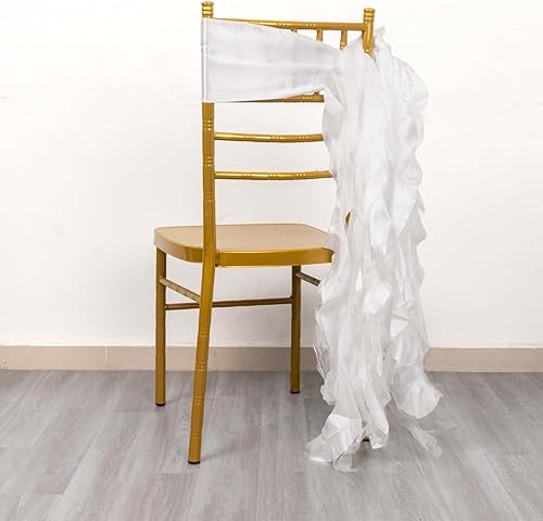 Miniatura 7 de Efavormart - Paquete de 5 bandas de satén de gasa de sauce rizado blanco