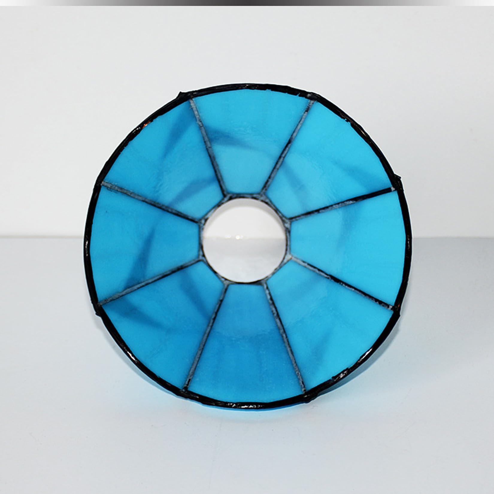 Sostituzione Paralume in Stile Tiffany da 6 Pollici, Paralume in Vetro colorato con Foglie Verdi Solo per lampade da Tavolo, lampade a Sospensione, Applique, Blu, Foro Grande