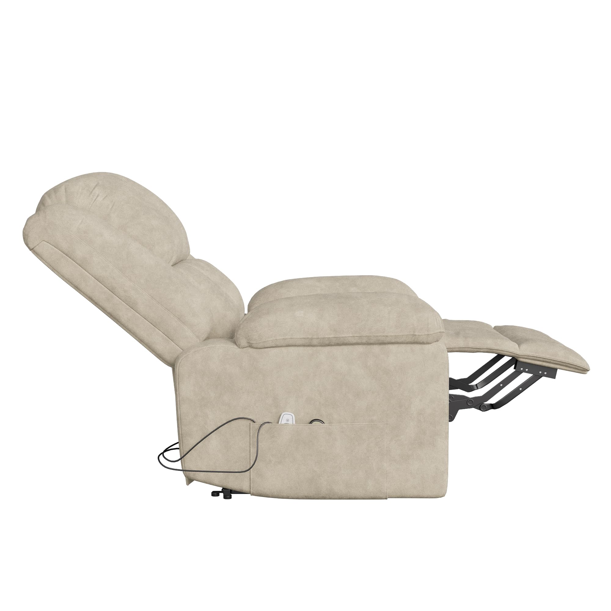 LIVLUX Fauteuil de Massage électrique, Fauteuil releveur électrique avec Fonction Massage et Chaleur, avec Poches latérales et Repose-Pieds Extensibles, canapé de Relaxation inclinable (Beige)