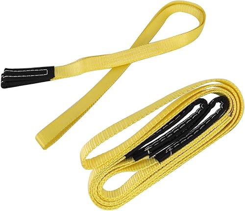 Miniatura 6 de XSTRAP - Polipasto de cuerda reflectante de 50 pies de resistencia a la rotura de 2,000 libras + 2 correas de malla de elevación de 1 x 8 pies