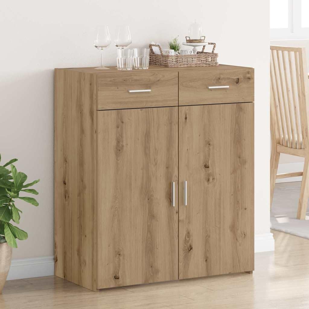 Mueble de baño Artisan-roble 80 x 42,5 x 93,5 cm, material de madera, moderno espacio de almacenamiento para dormitorio y baño, mueble duradero con cajón