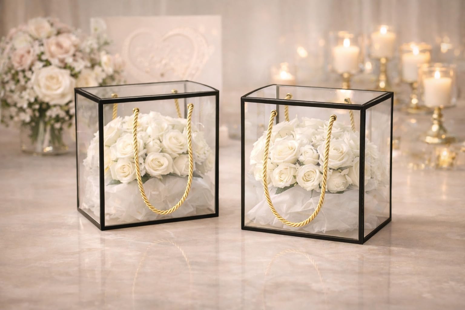 SATYAM KRAFT 6 Pcs Transparent Gift Goodie Boxes Packaging Hamper Boxes for Wedding Return Gifts Valentine Gifting item for Him Her, Birthday Celebration, Engagement, Anniversary (Black, 12 x 12 cm)