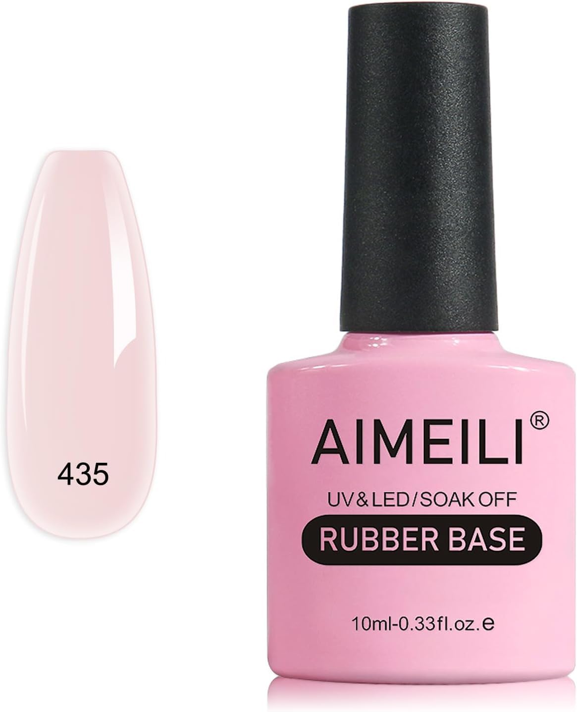 AIMEILI Rubber Base Gel Soak Off UV LED Rubber Base Coat Nägel Unterlack Gel Nagellack Maniküre 10ml (435)
