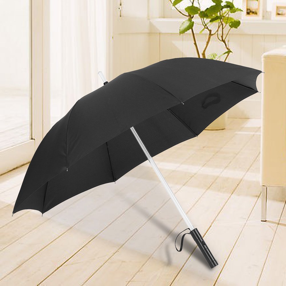 Parasol Led Parasole Led Tkanina Poliestrowa Zasilany z Baterii 7 Zmiana Koloru Led Parasol Latarka do Bezpiecznego Nocnego Chodzenia Przezroczysty (Czarny)