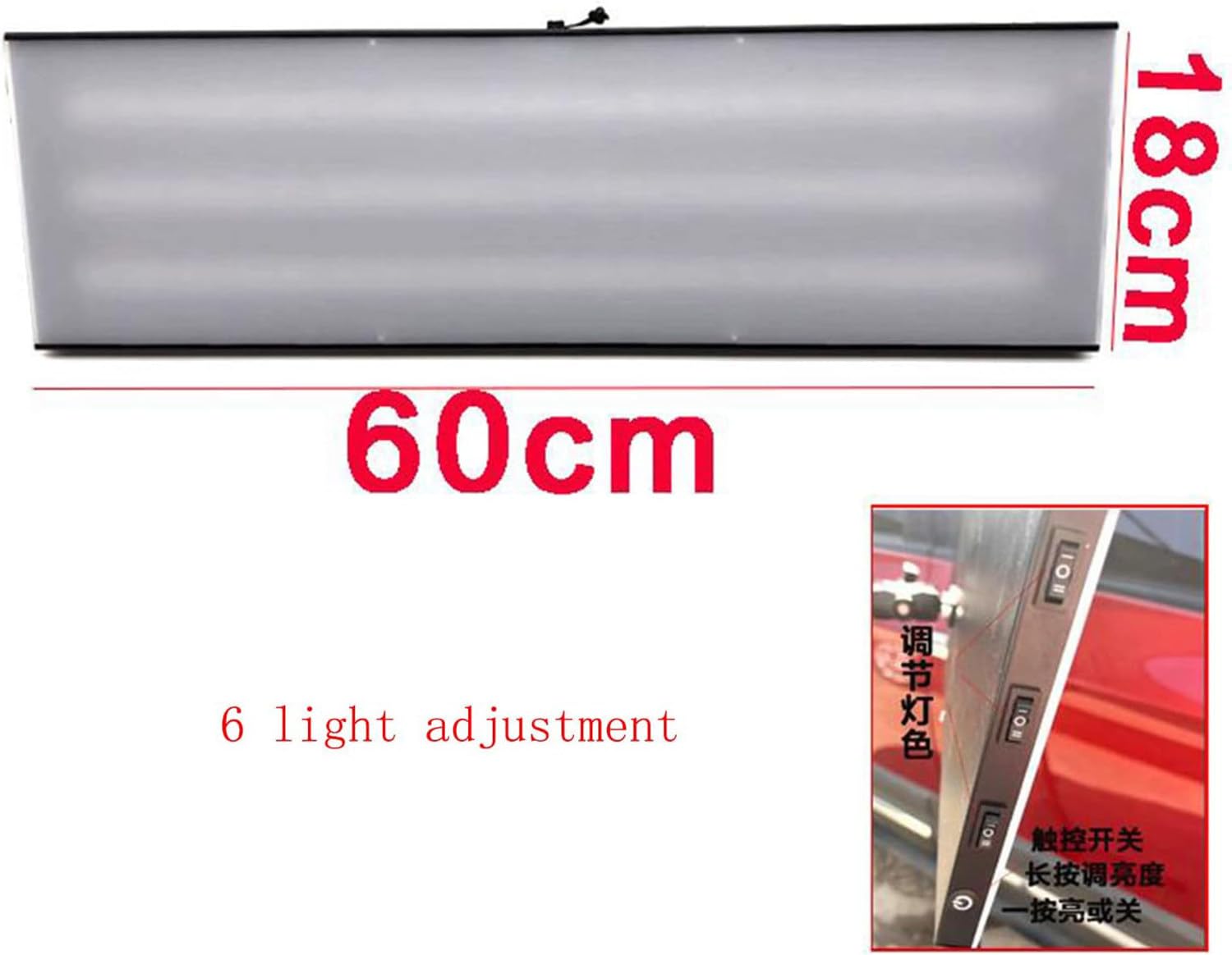 Draagbare Pdr Led-Licht, Lijnbord Dent Reflectie Lijnen Board Dent Repair Light, 3 Verschillende Helderheid Auto Dent Repair Light, 50X35X15Cm