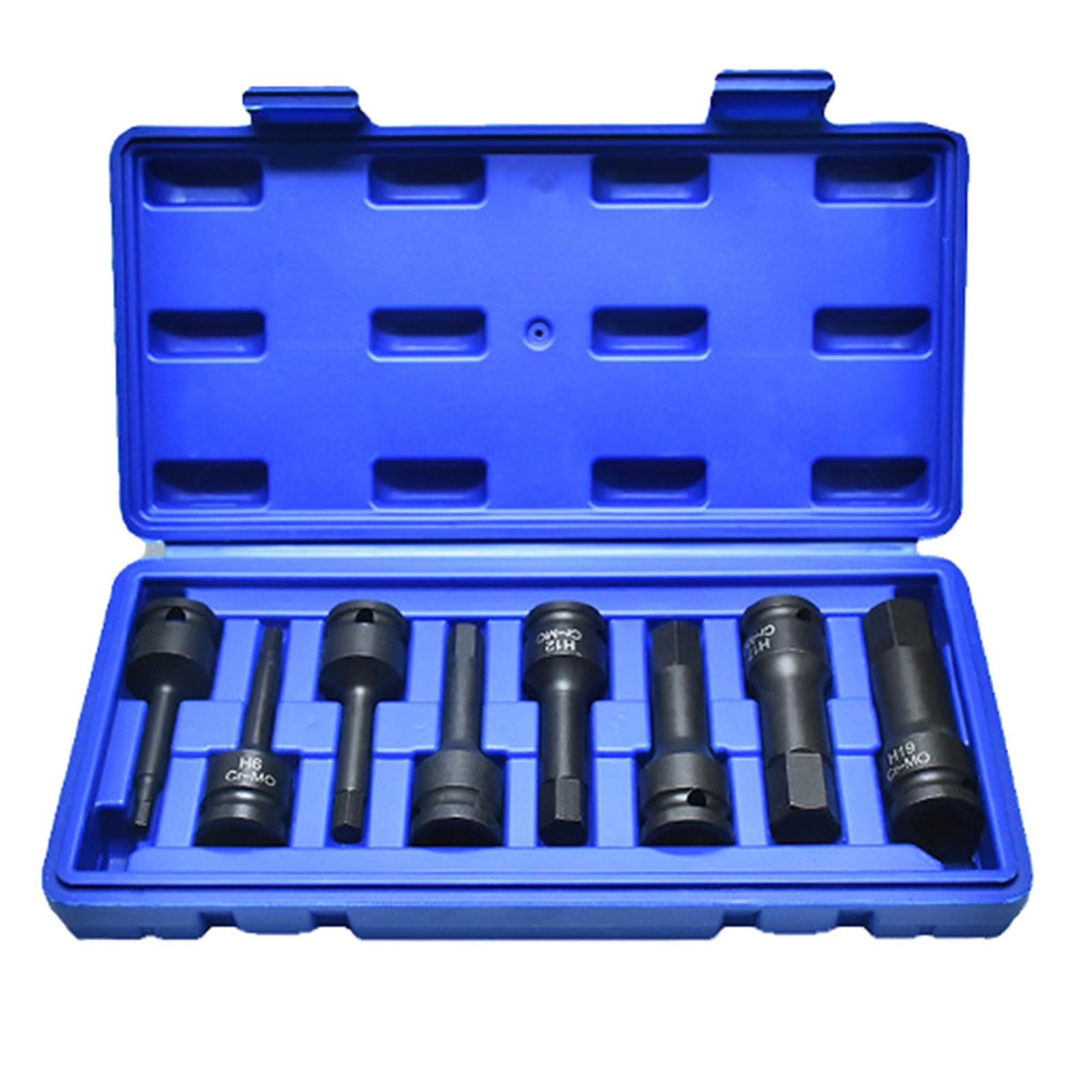 Pneumatics Hexagonal Bit Socket Alloy Steel Wrenches, Long Alloy Steel Impacts Wrenches for Professional Mechanics Pneumatics Hexagonal Socket Set