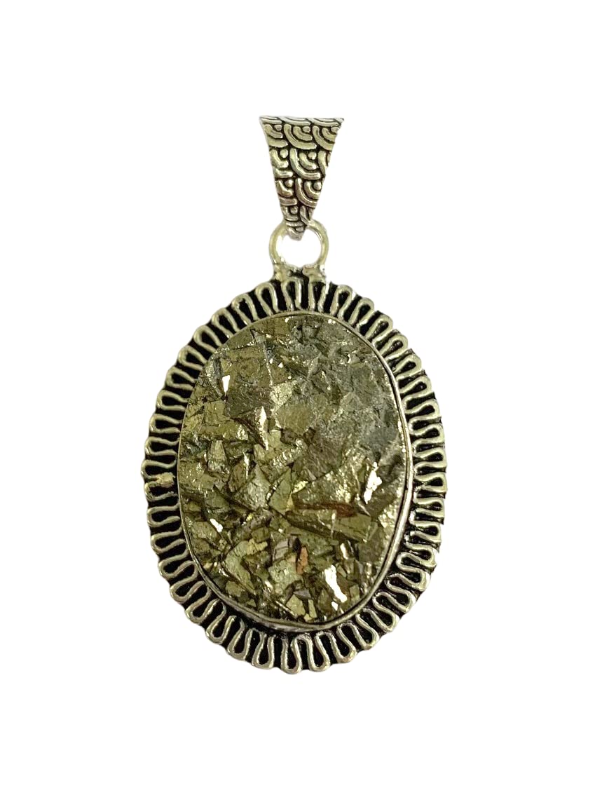 CRYSTALMIRACLEGolden Pyrite Gemstone Pendant Crystal Healing Fashion Accessory Gift Wellness Peace Handcrafted
