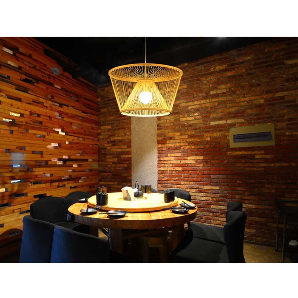 Suspension D'art En Bambou Créatif, Suspension En Rotin Tissé À La Main, Lustre Décoratif E27, Plafonnier, Luminaire Pour Bars Et Clubs