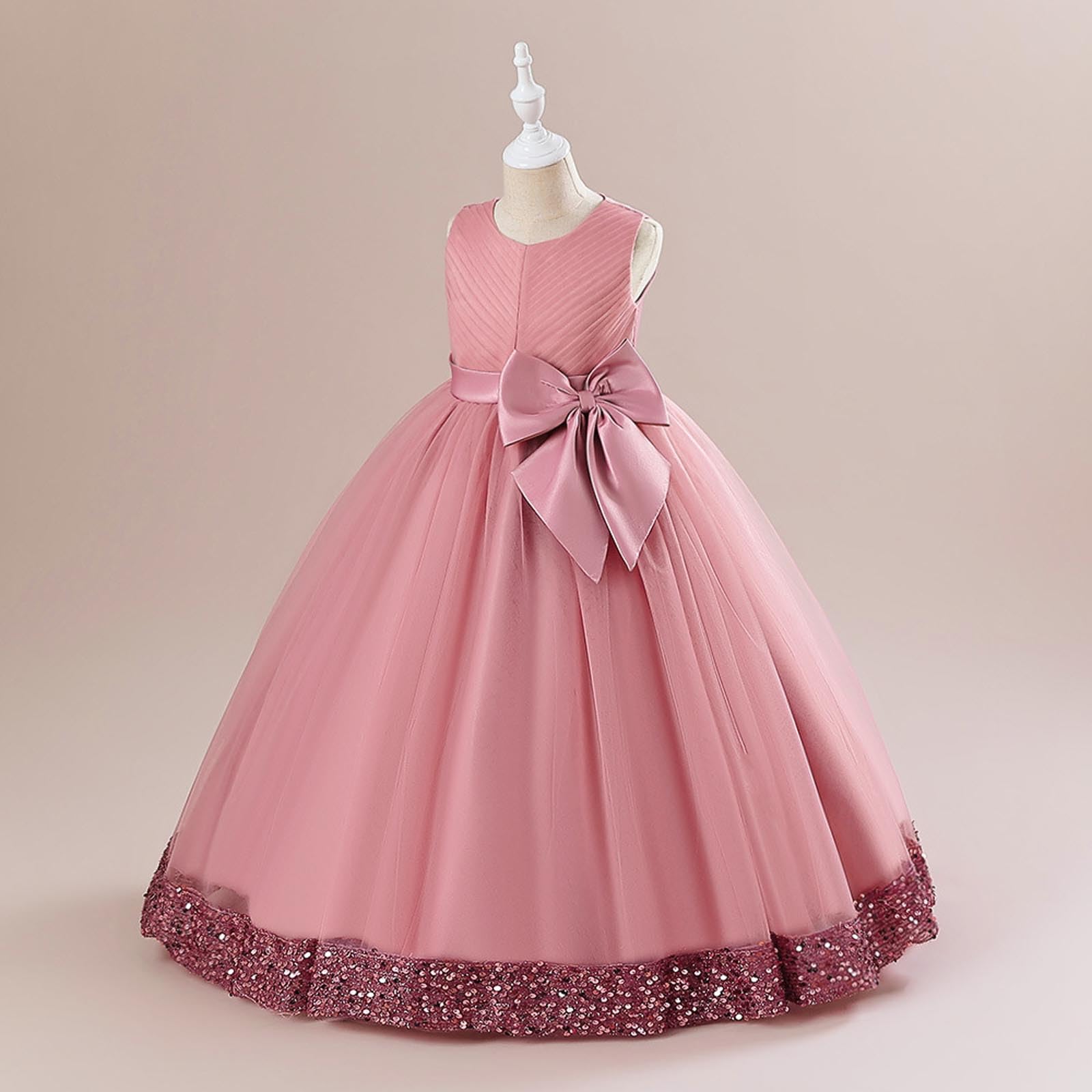Vestido niña Volantes algodón Suave sin Mangas Color sólido Casual Transpirable Ropa Infantil para Verano y Primavera A9