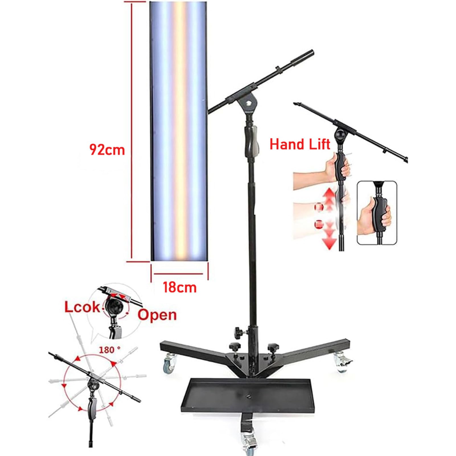 Automotive Paintless Dent Repair Tool Pdr Licht Met Verstelbare Beugel Voor Automotive Carrosserie Deuk Verwijderen Test Tool, Automotive Carrosserie Streep Test Lampen