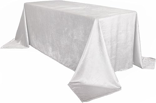 Miniatura 10 de YOUR CHAIR COVERS - Manteles rectangulares de terciopelo real - Mantel sin costuras de alta calidad para mesas rectangulares estándar de 8 pies,