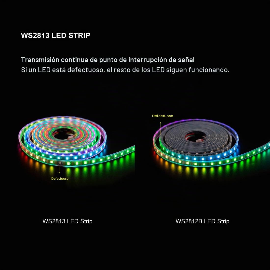 BTF-LIGHTING WS2813 (Actualización de WS2812B) Tira LED RGB 5M 30Píxeles/m