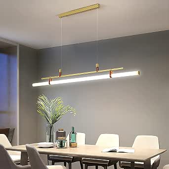 Lustre moderno luminária pendente LED regulável para escritório, LED ...