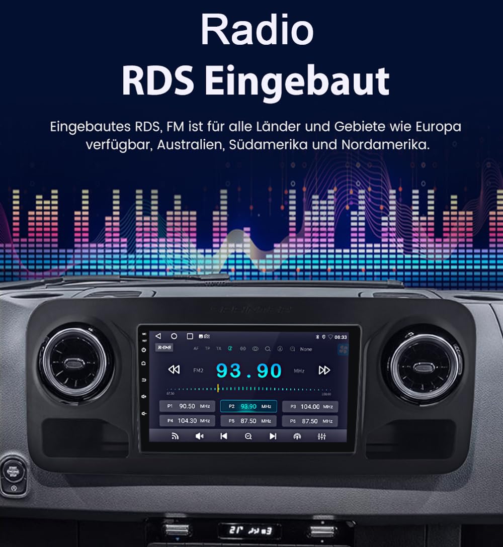 10 Zoll GPS Navi Navigationsgerät für Auto, LKW PKW,Carplay & Android Auto Tragbares Autoradio+Bremslicht Rückfahrkamera Ersatz für Mercedes-Benz Sprinter 3,5-T Bus Kasten B907 B910