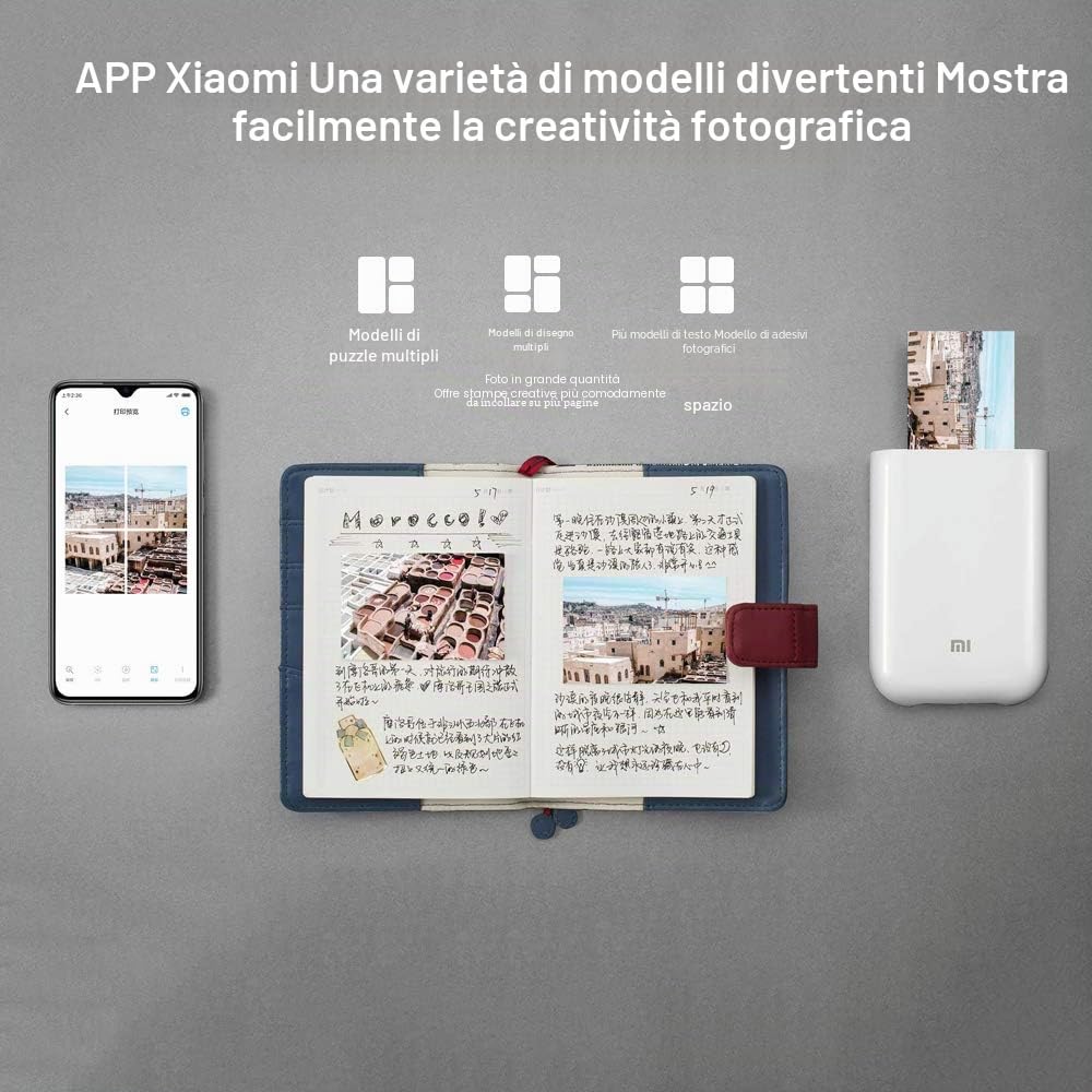 Dewanxin per Xiaomi Pocket Print Incolla carta, 50 fogli 5 x 7,6 cm ZINK Print Paste Paper per Xiaomi Pocket Stampante fotografica istantanea portatile