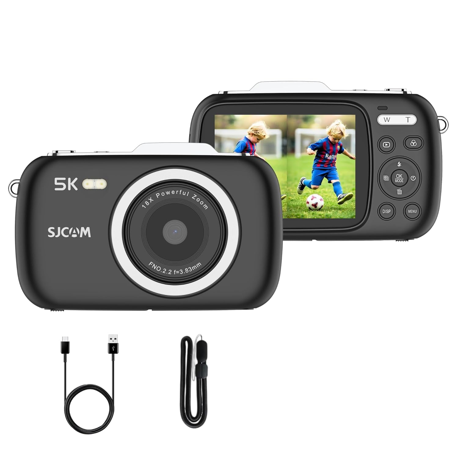 SJCAM ZV100 5K 80MP Digital Camera | 18X Digital Zoom with 5 Preset Modes, 750mAh Digital Point and Shoot Camera for Vlogging Beginners (Black) SJCAM ZV100 5K 80MP Digital Camera | 18X Digital Zoom with 5 Preset Modes, 750mAh Digital Point and Shoot Camera for Vlogging Beginners (Black)