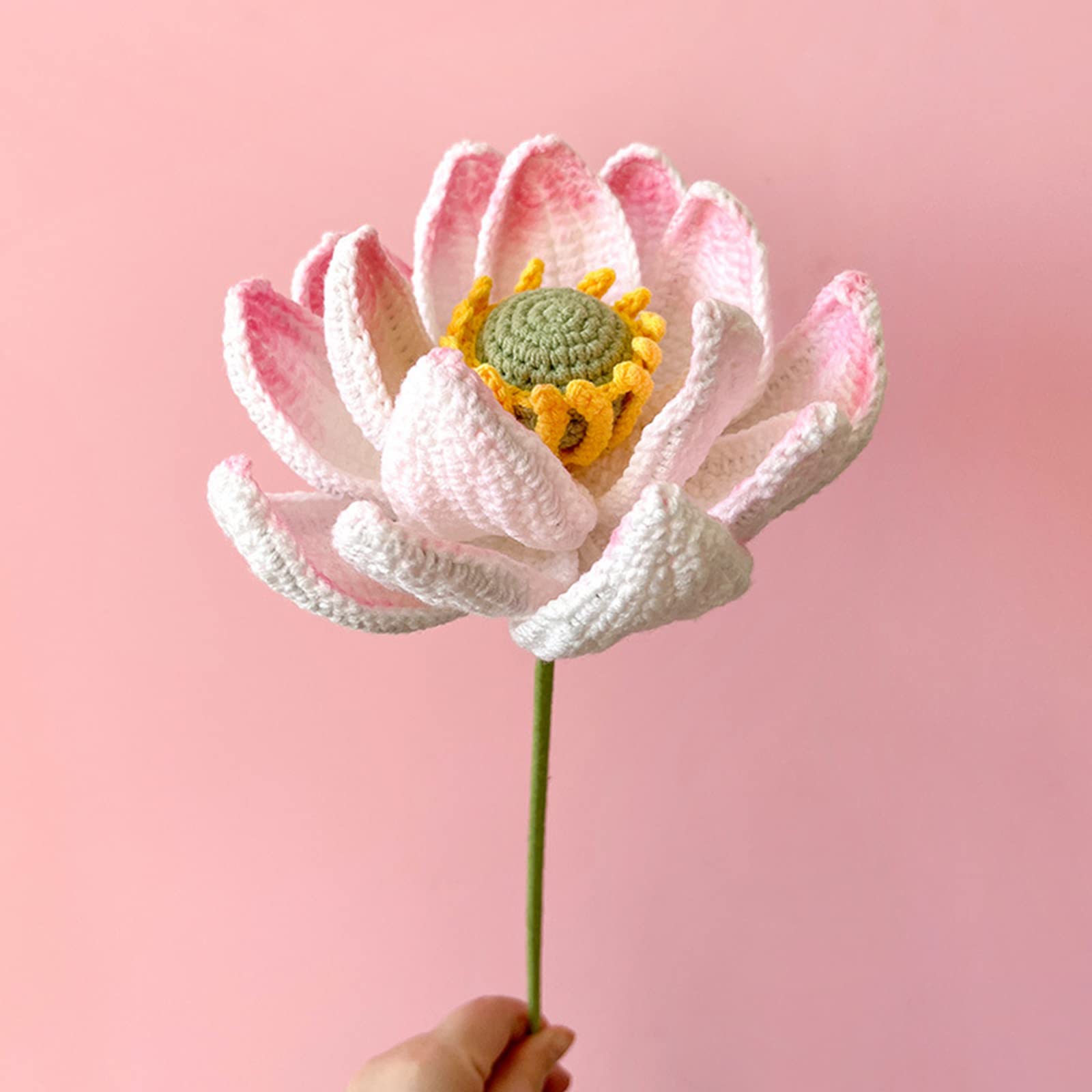 Elnwnnkc D Han-Knitte Flower Handwoven Crochet Flower Valentines Ay Wedding Ecoration Artificial Arrangements Handwoven