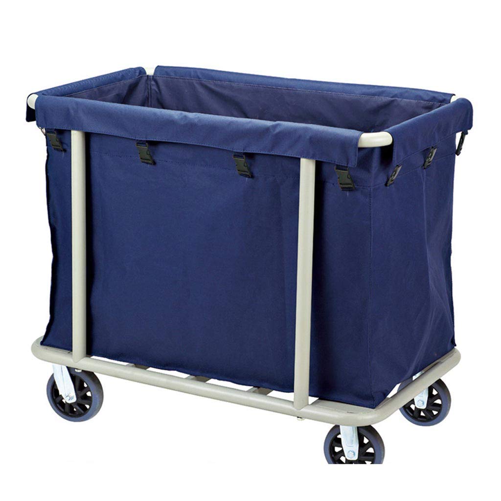Carrito de acero inoxidable para servicio de habitaciones de hotel con bandeja rectangular, carrito de limpieza resistente para hostelería, carrito utilitario