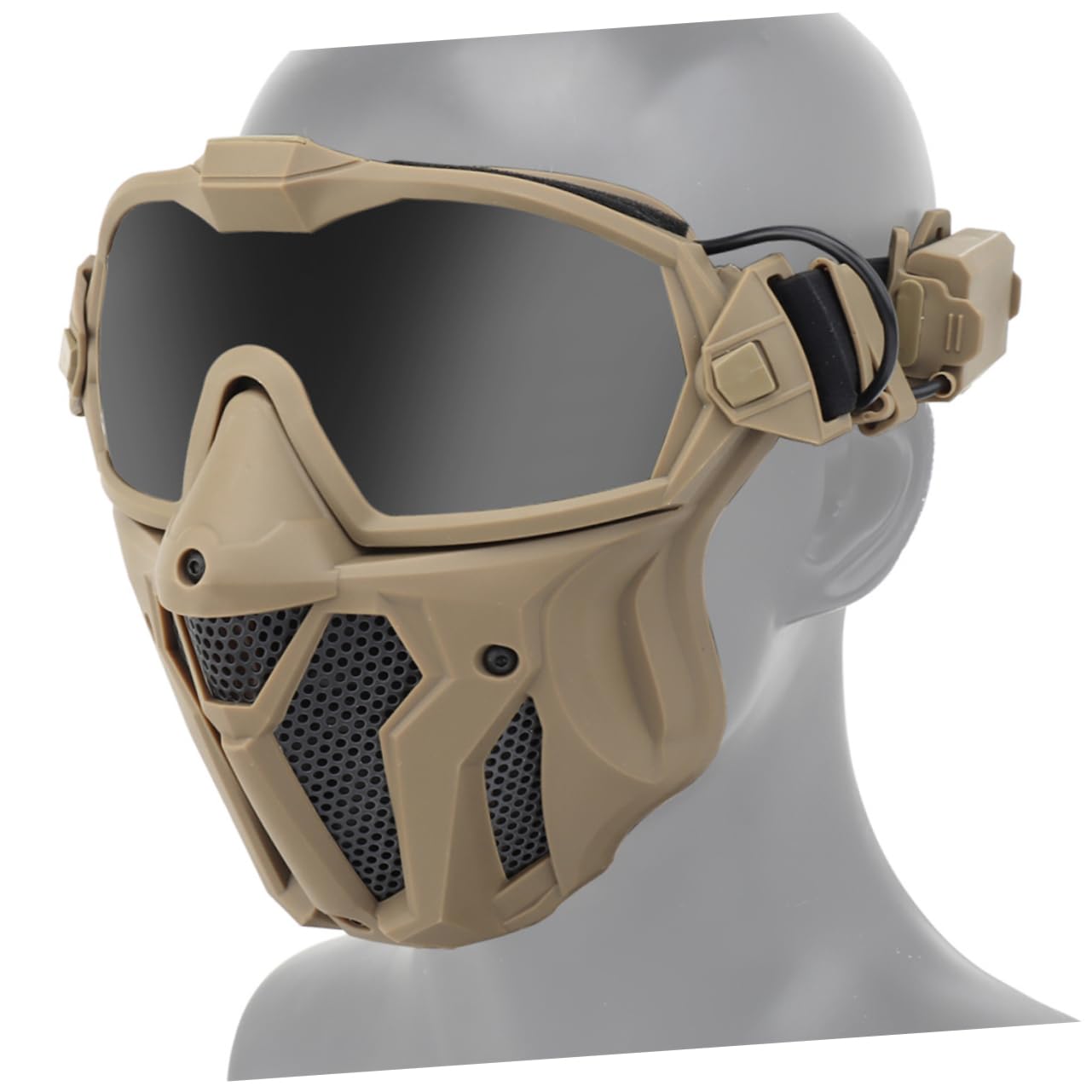 Happyyami 1set Maschera Protettiva Per Attività All Aperto Con Occhiali Antifog e Ventilatore Mini Senza Batteria Colore Per Sci e Ciclismo