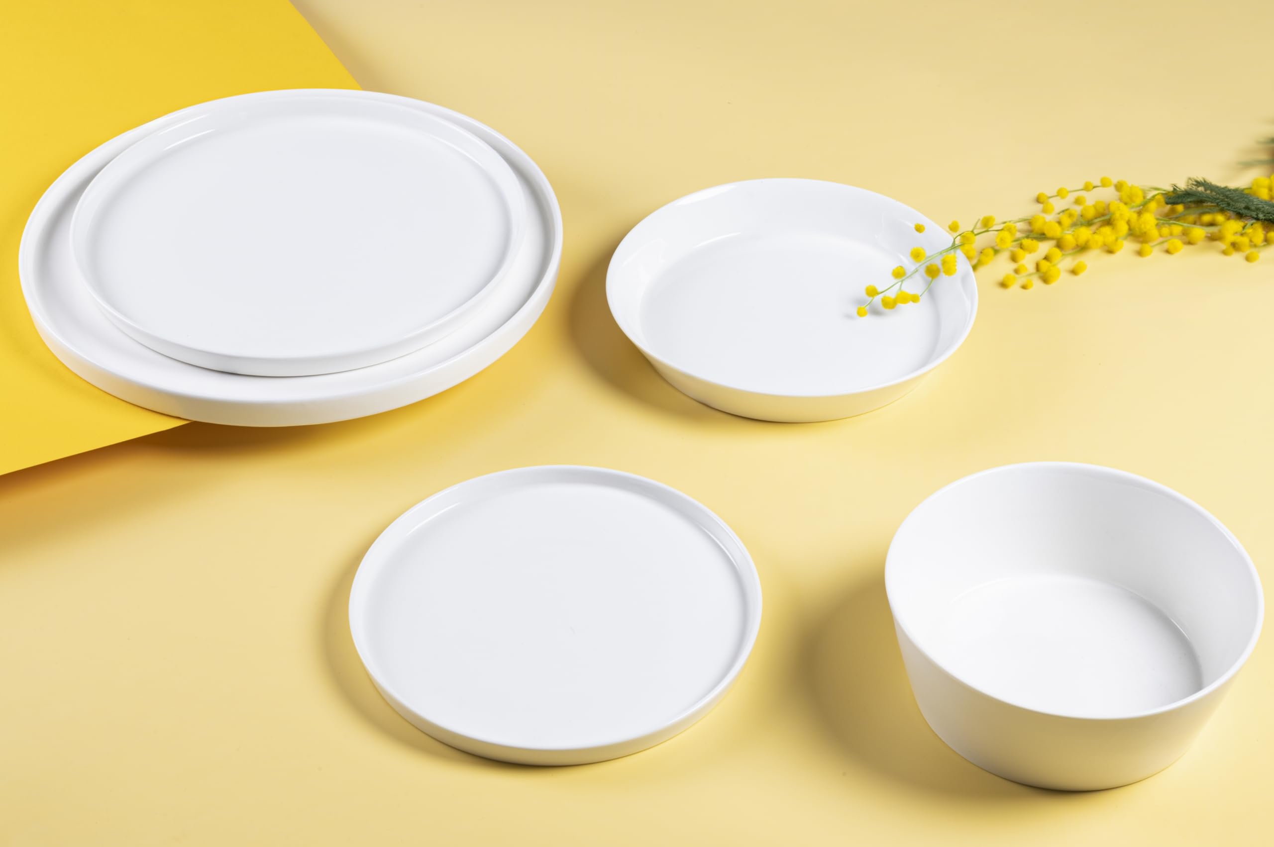Villa d'Este Home Tivoli Set 6 piatti bowl in new bone China, bianco, Delice