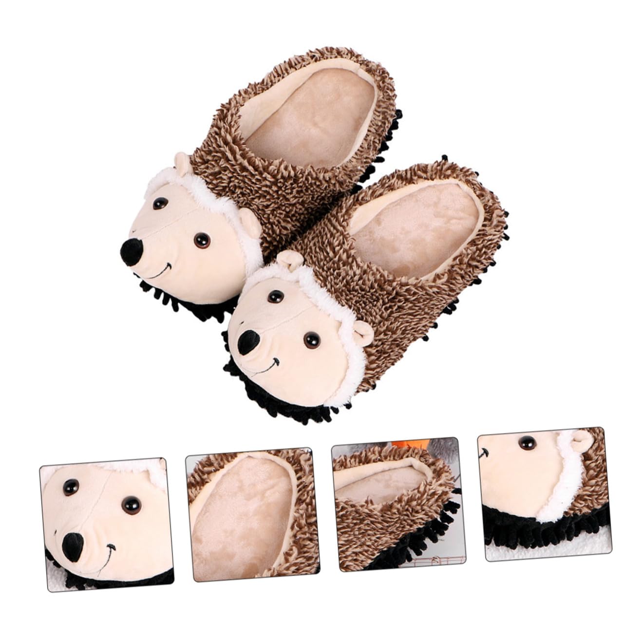 VALICLUD Pantuflas de Invierno Forma de Erizo, 1 Par, Felpa Algodón