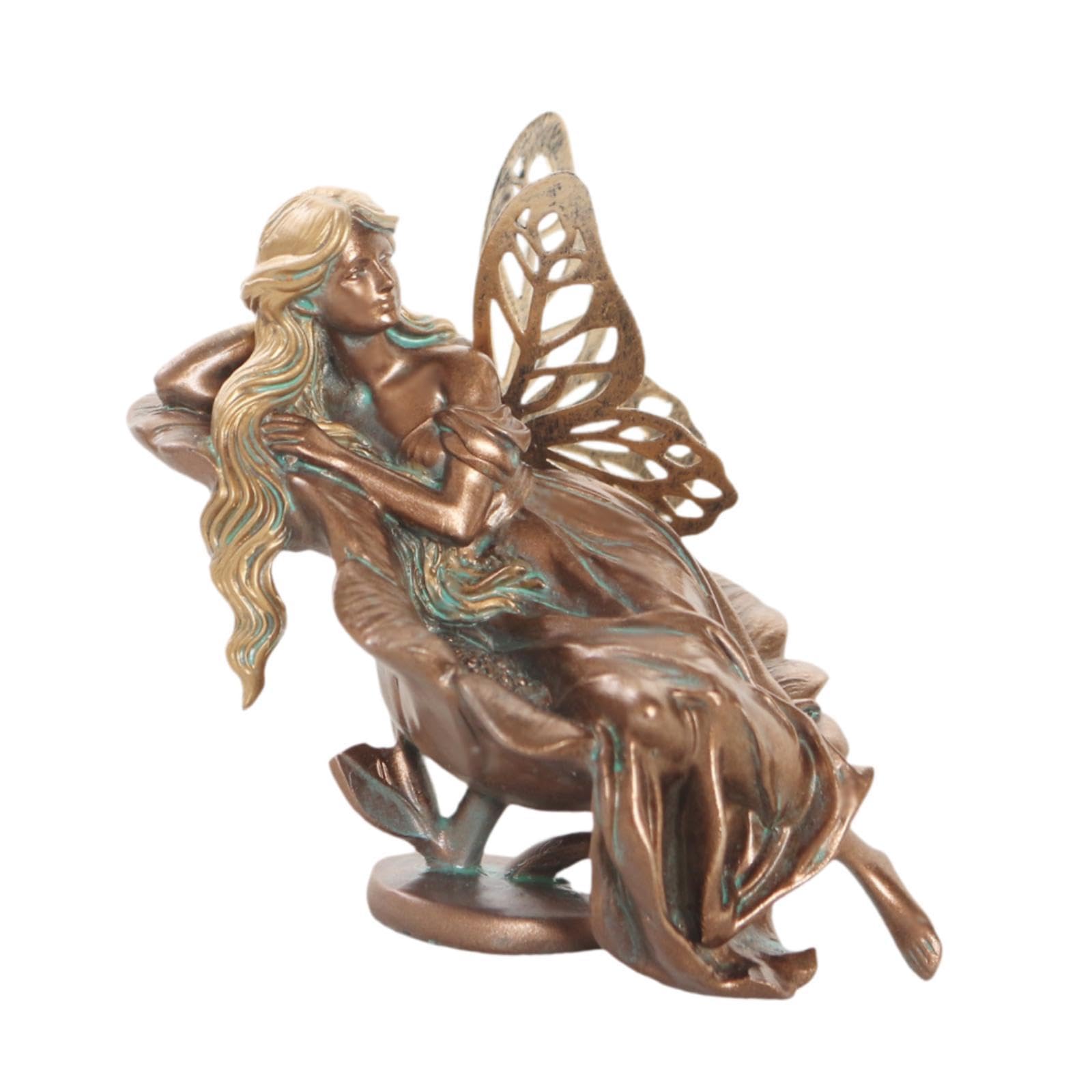 Statua di Fata da Giardino, Scultura, Statuetta in Miniatura da Giardino, Ornamento per Paesaggio