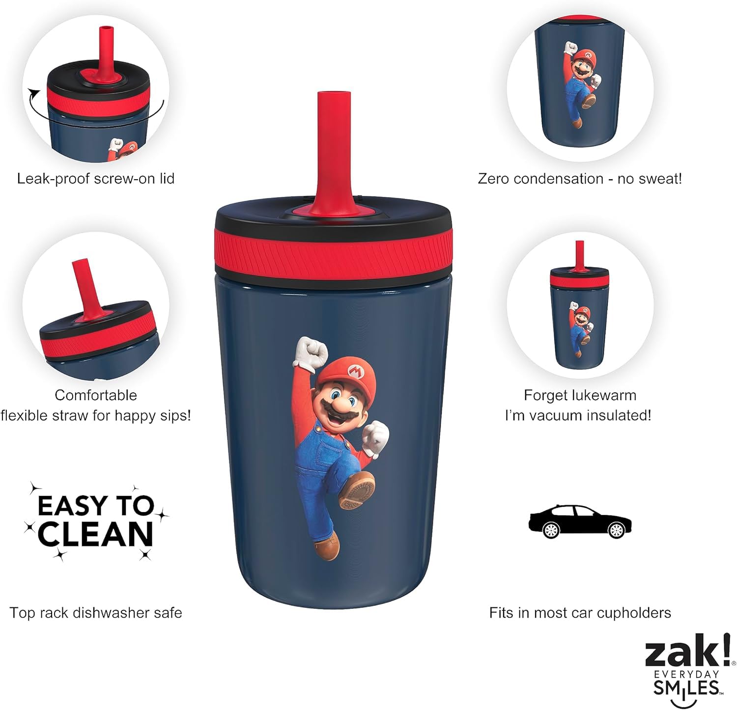 Zak Designs The Super Mario Bros. Movie Kelso Toddler Cups for