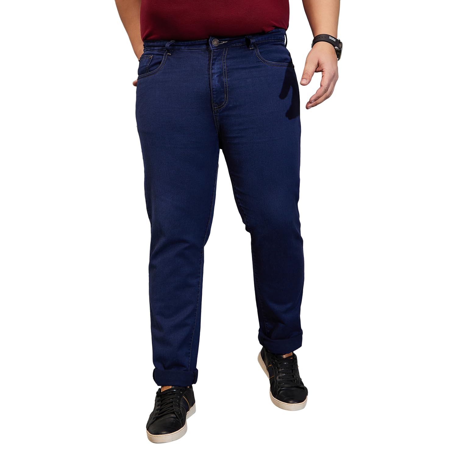 Plus Size Men's Regular Fit Solid Jeans-image-27