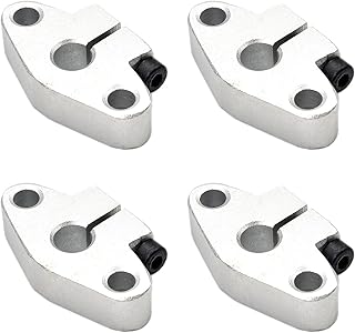 Othmro 4Pcs Linear Motion Rail Ball Bearing, Clamping Linear Guide Shaft Rod Rail Guide Support Slide Guide Aluminum for 8 mm Diameter Shaft