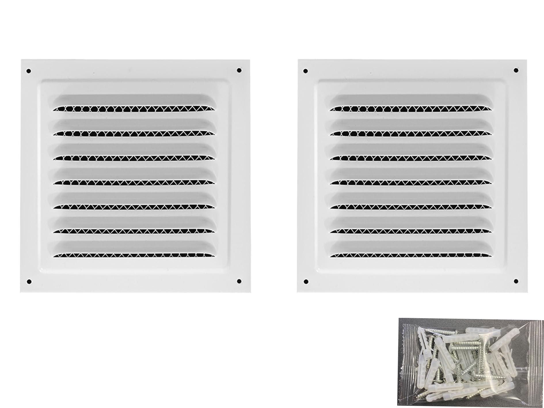 Photo 1 of TVKJHG 2-Pack White Aluminum Attic Vent Soffit Vent 6" x 6"